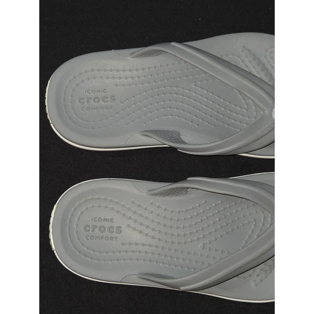 Crocs‎ Kids Gray Flip Flops Sandals Beach Pool Lightweight Size 9C